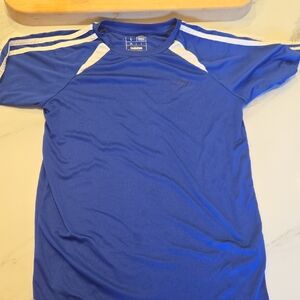 adidas Royal Blue Short Sleeve Sport Tee with White Accents